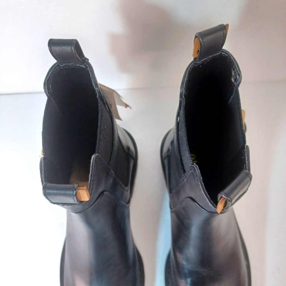 ZARA black leather buckle ankle boots size 7.5 - Picture 7 of 11
